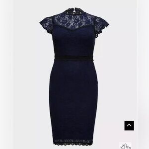 Torrid Midnight Blue Lace Midi Dress